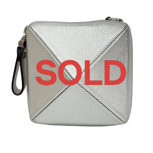 VALENTINOGARAVANI - Silver Leather Coin Case 164-061725